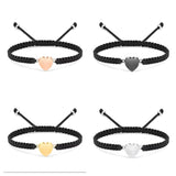 Heart Charm Braided Rope Urn Bracelet with Option Personalised Engraving