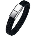 Unisex Black Leather and Silver Urn Bracelet - Memorial Ash Keepsake Jewelry - With Optional Personalised Engraved