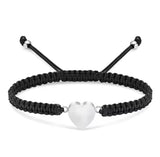 Heart Charm Braided Rope Urn Bracelet with Option Personalised Engraving