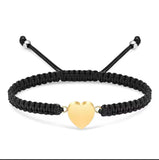 Heart Charm Braided Rope Urn Bracelet with Option Personalised Engraving