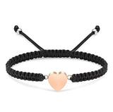 Heart Charm Braided Rope Urn Bracelet with Option Personalised Engraving