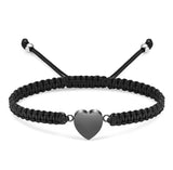Heart Charm Braided Rope Urn Bracelet with Option Personalised Engraving