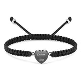 Heart Charm Braided Rope Urn Bracelet with Option Personalised Engraving