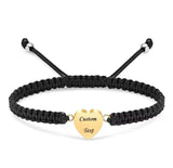 Heart Charm Braided Rope Urn Bracelet with Option Personalised Engraving