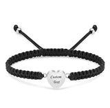 Heart Charm Braided Rope Urn Bracelet with Option Personalised Engraving