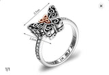 Silver Butterfly Cremation Urn Ring