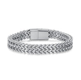 Silver or Black Stainless Steel Mesh Chain Urn Bracelet Memorial Ash Keepsake Jewellery - Personalised Engraved