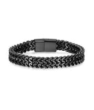 Silver or Black Stainless Steel Mesh Chain Urn Bracelet Memorial Ash Keepsake Jewellery - Personalised Engraved