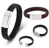 Unisex Black Leather and Silver Urn Bracelet - Memorial Ash Keepsake Jewelry - With Optional Personalised Engraved