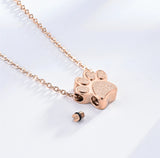 Paw Shape Pet Cremation Urn Pendant
