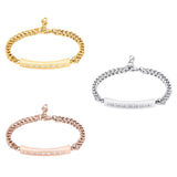 Crystal Bar Cremation Urn Bracelet with Option Personalised Engraving