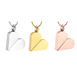 Rotatable Heart to Tag Cremation Urn Pendant
