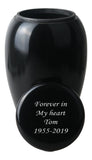Large Classic Black Urn with Optional Personalised Engraving - ETL04