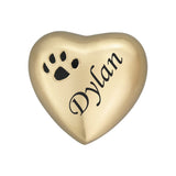 Personalised Paw Print Golden Heart Keepsake Urn - ETH03
