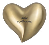 Elegant Heart Keepsake Urn in Gold or Silver Personalisation Available - ETH12