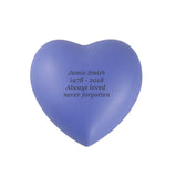 Classic Heart Keepsake Urn in Gold, Silver, Blue or Purple Personalisation Available - ETH14
