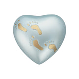 Baby Boy Blue Foot Prints Heart Keepsake Urn - ETH15