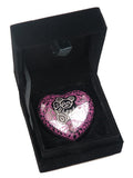 Teddy Heart Keepsake Urn in Pink and Silver - ETH17