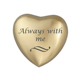 Always with me Heart Keepsake Urn in Gold or Silver - ETH18