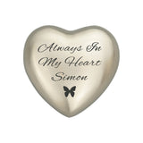 Always in my Heart Butterfly Personalised Keepsake Urn in Gold or Silver - ETH36