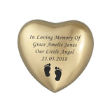 Baby in Loving Memory Personalised Keepsake Urn in Gold or Silver - ETH41