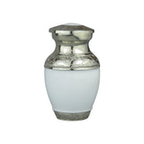 Miniature White and Silver Enamel Keepsake Urn - ETM01