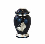 Miniature Black and Silver Butterfly Keepsake Urn - ETM04