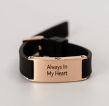 Contemporary Black and Metal Bracelet with Optional Personalised Engraving