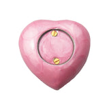 Pearl Pink Enamel Heart Keepsake Urn- ETH31