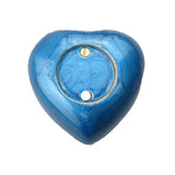 Royal Blue Enamel Heart Keepsake Urn - ETH26