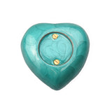 Turquoise Enamel Heart Keepsake Urn - ETH30