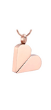 Rotatable Heart to Tag Cremation Urn Pendant