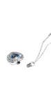 Sterling Silver Blue Crystal Heart Cremation Urn Pendant