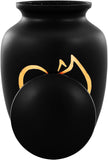 Black and Gold Cat Cremation Urn with Optional Personalisation