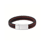Unisex Black Leather and Silver Urn Bracelet - Memorial Ash Keepsake Jewelry - With Optional Personalised Engraved