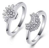Moon and Sun Stacking Cremation Urn Ring