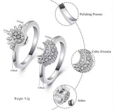 Moon and Sun Stacking Cremation Urn Ring