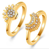 Moon and Sun Stacking Cremation Urn Ring