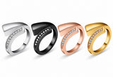 Contemporary Crystal Twist Cremation Ring