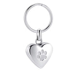 Paw Heart Cremation Urn Keychain with Optional Personalisation