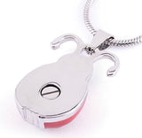 Silver and Red Ladybird Cremation Urn Pendant - Optional Personalization