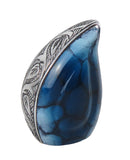 Miniature Blue Teardrop Keepsake Urn