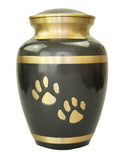 Slate Grey with Gold Paws Urn for Dog Cat Pet Cremation Ashes Cremains Memorial