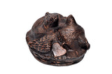 Rose Gold and Brown Angel Cat Urn - ETP27