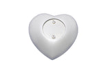 Silver Paw Print on White Heart Keepsake Urn - ETH42