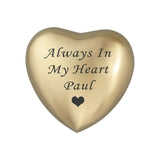 Always in my Heart Personalised Keepsake Urn in Gold or Silver - ETH35