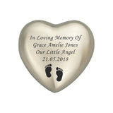 Baby in Loving Memory Personalised Keepsake Urn in Gold or Silver - ETH41