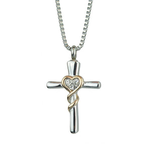 Crystal Cross Cremation Ashes Pendant - ETJ48