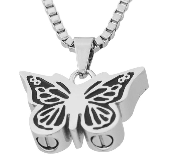 Dual Butterfly Cremation Ashes Pendant - ETJ55