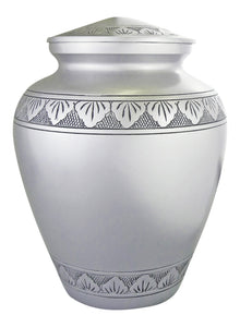 Large Silver & Black Pattern Urn - ETL12